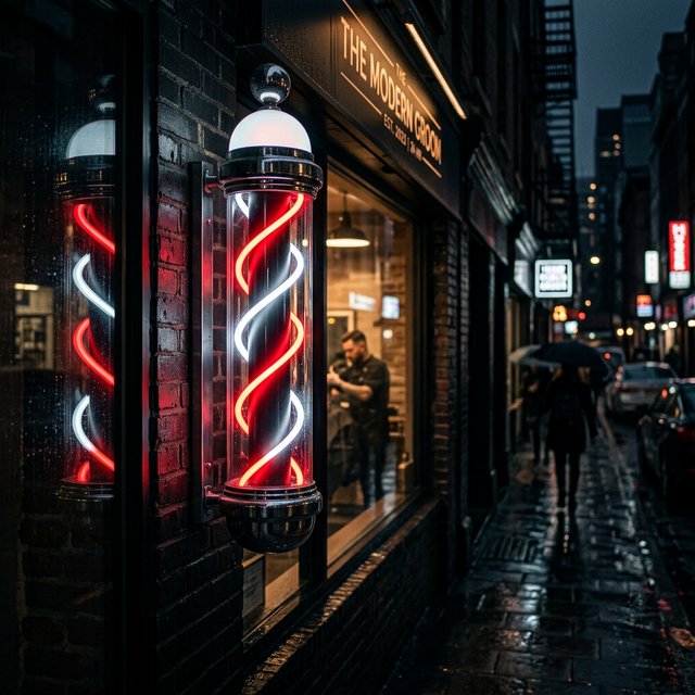 Barbershop pole decoration